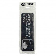 TableCraft 394530 Rectangular Sign Employees Must Wash Hands Before Returning To Work