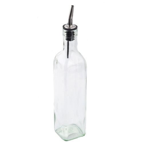 TableCraft 916 Prima™ 16oz Oil & Vinegar Bottle, Stainless Steel Pourer – 12 each