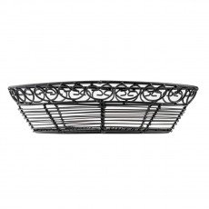 TableCraft BK27410 Oval Basket, Powder Coated Metal, Black