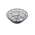 TableCraft BK27508 Round Basket, Powder Coated Metal, Black
