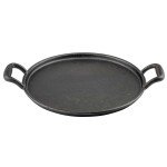 Tablecraft CW30118 Pizza Pan, Cast Iron, Round, (2)Handle(s), Black, 12-3/4(w) x 17-58(d) x 1-7/8(h) inch