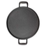 Tablecraft CW30118 Pizza Pan, Cast Iron, Round, (2)Handle(s), Black, 12-3/4(w) x 17-58(d) x 1-7/8(h) inch