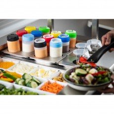 TableCraft SB53A Assorted Silicone Band for 53mm Bottles, fits on 8oz/12oz Squeeze Bottles – 12 each