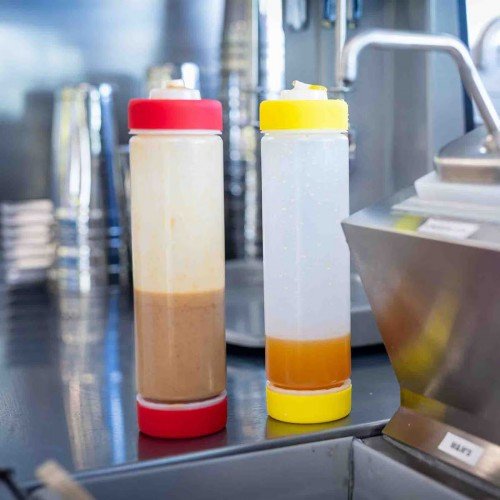 TableCraft SB63A Assorted Silicone Band for 63mm Bottles, fits on 16oz/24oz/32oz Squeeze Bottles – 12 each