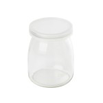 TableCraft SGJ6 6oz Single Server Glass Jar w/ Plastic Lid - 12 each