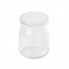 TableCraft SGJ6 6oz Single Server Glass Jar w/ Plastic Lid - 12 each