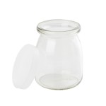TableCraft SGJ6 6oz Single Server Glass Jar w/ Plastic Lid - 12 each