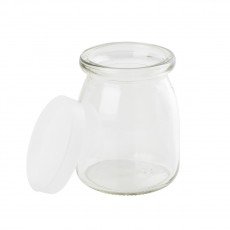 TableCraft SGJ6 6oz Single Server Glass Jar w/ Plastic Lid - 12 each