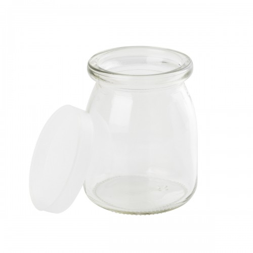 TableCraft SGJ6 6oz Single Server Glass Jar w/ Plastic Lid - 12 each