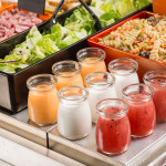 TableCraft SGJ6 6oz Single Server Glass Jar w/ Plastic Lid - 12 each