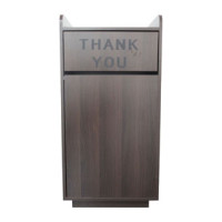 TRASH-BIN-W (35)Gallon(s) Waste Receptacle Enclosure with THANK YOU Swing Door, Walnut