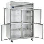 Traulsen G21002 Dealer Choice  52-1/8(w) inch Top Mount Reach-In Upright Refrigerators, (4)Haft Glass Swing Door(s), Hinged Right/Right, (6)Shelve(s), 46.51Cu.ft, Casters, 3/4hp, 115v/60/1-ph, ETL Listed, Energy Star