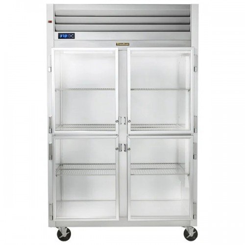 Traulsen G21002 Dealer Choice  52-1/8(w) inch Top Mount Reach-In Upright Refrigerators, (4)Haft Glass Swing Door(s), Hinged Right/Right, (6)Shelve(s), 46.51Cu.ft, Casters, 3/4hp, 115v/60/1-ph, ETL Listed, Energy Star