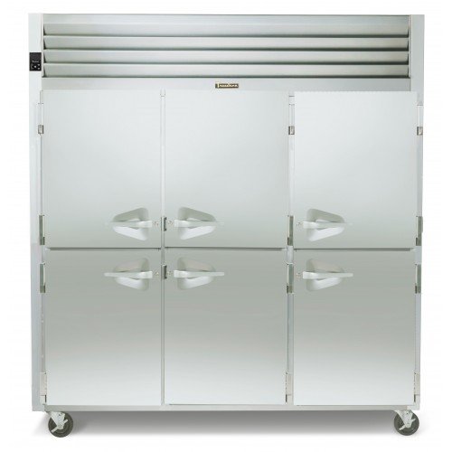 Traulsen G30002 Dealer Choice 76-3/8(w) inch Top Mount Reach-In Upright Refrigerators, (4)Half Solid Swing Door(s), Right/Right/Right Hinged, 69.15Cu.ft, (9)Shelve(s), Casters, 1-1/4hp, 115v/60/1-ph, ETL Listed