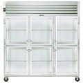 Traulsen G32001 Dealer Choice 76-3/8(w) inch Top Mount Reach-In Upright Refrigerators, (6)Halft Glass Swing Door(s), Hinged Left/Left/Right, (9)Shelve(s), 70.07Cu.ft, Casters, 1/4hp, 115v/60/1-ph, ETL Listed, Energy Star