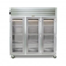 Traulsen G32010 Dealer Choice 76-3/8(w) inch Top Mount Reach-In Upright Refrigerators, (3)Glass Swing Door(s), Hinged Left/Right/Right, (9)Shelve(s), 70.67Cu.ft, Casters, 1/4hp, 115v/60/1-ph, ETL Listed, Energy Star