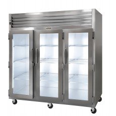Traulsen G32010M Dealer Choice 76-5/16(w) inch Top Mount Merchandiser Refrigerators, (3)Glass Swing Door(s), Left/Right/Right Hinged, (9)Shelve(s), 70.67Cu.ft, Casters, 1-1/4hp, 115v/60/1-ph, ETL Listed