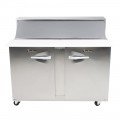 Traulsen UPT4812-LL Dealer Choice 48(w) inch Refrigerated Compact Sandwich Prep Table, (2)Solid Door(s), Left/Left Hinged, 14Cu.ft, (4)Shelve(s), (12)1/6 Pan(s), 1/5hp, 115v/60/1-ph, ETL Listed