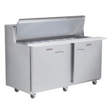 Traulsen UPT6012-LL Dealer Choice 60(w) inch Refrigerated Compact Sandwich Prep Table, (2)Solid Door(s), Left/Left Hinged, 18.2Cu.ft, (4)Shelve(s), (12)1/6 Pan(s), 1/5hp, 115v/60/1-ph, ETL Listed