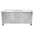 Traulsen UST7230-LL 72 Inch Refrigerated Compact Sandwich Prep Table – 2 Solid Left Hinged Doors, 24.5 Cu. Ft.