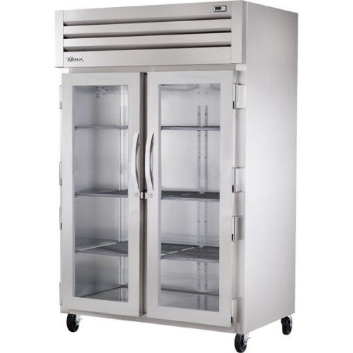 True Spec Series® STA2R-2G-HC 52-5/8(w) inch (2)Glass Swing Door(s) Top Mount Reach-In Upright Refrigerator, (6)Shelve(s), Casters, 1/2hp, 115v/60/1-ph, UL Listed, Energy Star