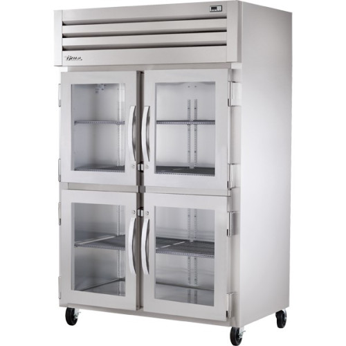 True Spec Series® STG2R-4HG-HC 52-5/8(w) inch (4)Glass Half Swing Door(s) Top Mount Reach-In Upright Refrigerator, (6)Shelve(s), Casters, 1/2hp, 115v/60/1-ph, UL Listed, Energy Star