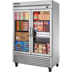 True T-49FG-HC~FGD01 54-1/8(w) wide (2)Glass Swing Door(s) Bottom Mount Reach-In Upright Refrigerator/Freezer, (6)Shelve(s), Casters, (2)1/2hp, 115v/60/1-ph, UL Listed