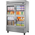 True T-49G-4-HC~FGD01 4 Glass Half Door Reach-In Commercial Refrigerator - 49 Cu. Ft., Bottom Mount, 115V