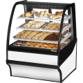 True TDM-DC-36-GE/GE-W-W 36-1/4 inch Curved Glass Dry Display Case with Rear Sliding Glass Doors, White