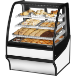 True TDM-DC-36-GE/GE-W-W 36-1/4 inch Curved Glass Dry Display Case with Rear Sliding Glass Doors
