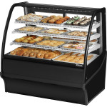 True TDM-DC-48-GE/GE-B-W 48-1/4(w) inch (2)Glass Rear Sliding Door(s) Curved Glass Glass-End Dry Case, Black Exterior/White Interior, (3)Shelve(s), 115v/60/1-ph, UL/CE Listed