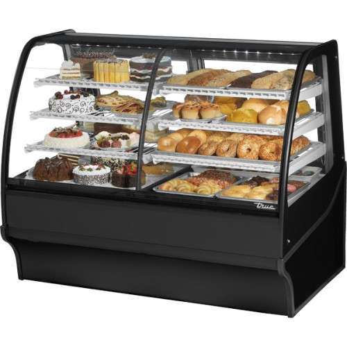 True TDM-DZ-59-GE/GE-B-W Curved Glass Refrigerated Display Case
