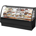 True TDM-R-77-GE/GE-B-W 77-1/4(w) inch (2)Glass Rear Sliding Door(s) Curved Glass Glass-End Refrigerated Display Case, Black Exterior/White Interior, (3)Shelve(s), 1/2hp, 115v/60/1-ph, UL/CE Listed