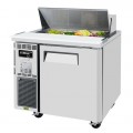 Turbo Air J Series JST-36-N Refrigerated Sandwich Prep Tables, Side Mount Compressor, 35-3/8(w) inch, (1)Solid Door(s), 7.5Cu.ft, (8)Pan(s), (1)Shelve(s), 1/3hp, Casters, 115v/60/1-ph, ETL Listed