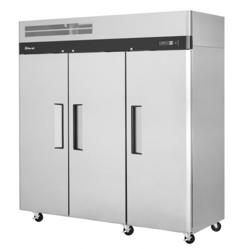 Turbo Air M3F72-3-N Top Mount Reach-In Upright Freezers, 77-3/4(w) inch, (3)Solid Door(s), (9)Shelve(s), 65.8Cu.ft, 3/4hp, 115v/60/1-ph, ETL Listed