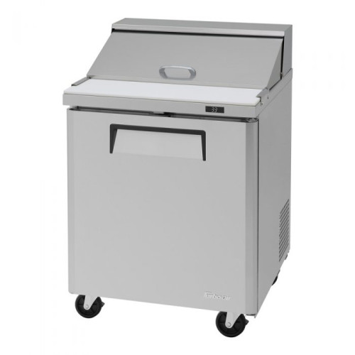 Turbo Air MST-28-N 27-1/2 inch Wide (1) Door(s) Refrigerated Standard Top Sandwich Prep Table, (8) Pan(s), 1/5 hp, (1) Shelve(s), Casters, 115v, ETL Listed