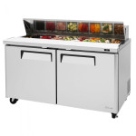 Turbo Air M3 Series MST-60-N Refrigerated Sandwich Prep Tables, Standard Top, 60-1/4(w) inch, (2)Solid Door(s), 16Cu.ft, (16)Pan(s), (2)Shelve(s), 1/3hp, Casters, 115v/60/1-ph, ETL Listed