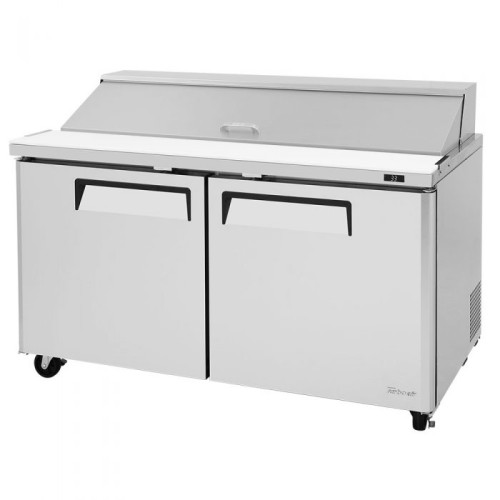 Turbo Air M3 Series MST-60-N Refrigerated Sandwich Prep Tables, Standard Top, 60-1/4(w) inch, (2)Solid Door(s), 16Cu.ft, (16)Pan(s), (2)Shelve(s), 1/3hp, Casters, 115v/60/1-ph, ETL Listed
