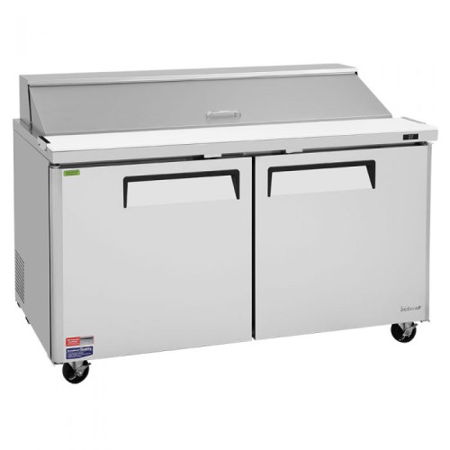 Turbo Air M3 Series MST-60-N Refrigerated Sandwich Prep Tables, Standard Top, 60-1/4(w) inch, (2)Solid Door(s), 16Cu.ft, (16)Pan(s), (2)Shelve(s), 1/3hp, Casters, 115v/60/1-ph, ETL Listed