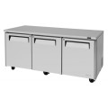 Turbo Air MUR-72-N Undercounter Refrigerators, 72-5/8(w) inch, (3)Door(s), (3)Shelve(s), 18.8Cu.ft, 1/5hp, 115v/60/1-ph, ETL Listed