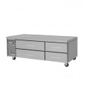 Turbo Air PRO Series PRCBE-72R-N Chef Base Refrigerators, 72(w) inch, (4)Drawer(s), 12.14Cu.ft, 1/4hp, 3.3amps, 115v/60/1-ph, ETL Listed