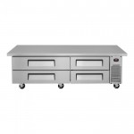 Turbo Air Super Deluxe TCBE-72SDR-E-N Chef Base Refrigerators, Extended Top, 78(w) inch, (4)Drawer(s), 12.66Cu.ft, 1/4hp, 5.6amps, 115v/60/1-ph, ETL Listed
