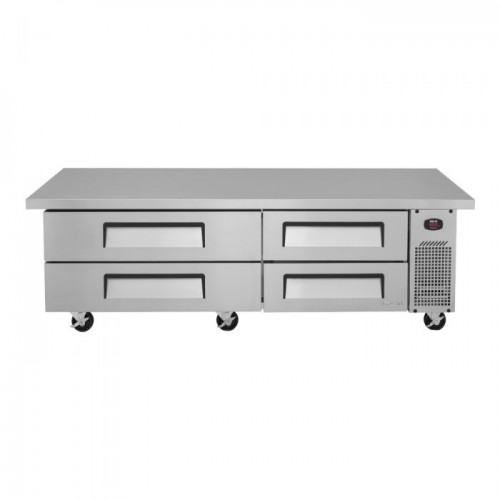 Turbo Air Super Deluxe TCBE-72SDR-E-N Chef Base Refrigerators, Extended Top, 78(w) inch, (4)Drawer(s), 12.66Cu.ft, 1/4hp, 5.6amps, 115v/60/1-ph, ETL Listed