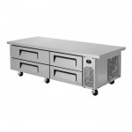 Turbo Air Super Deluxe TCBE-72SDR-E-N Chef Base Refrigerators, Extended Top, 78(w) inch, (4)Drawer(s), 12.66Cu.ft, 1/4hp, 5.6amps, 115v/60/1-ph, ETL Listed