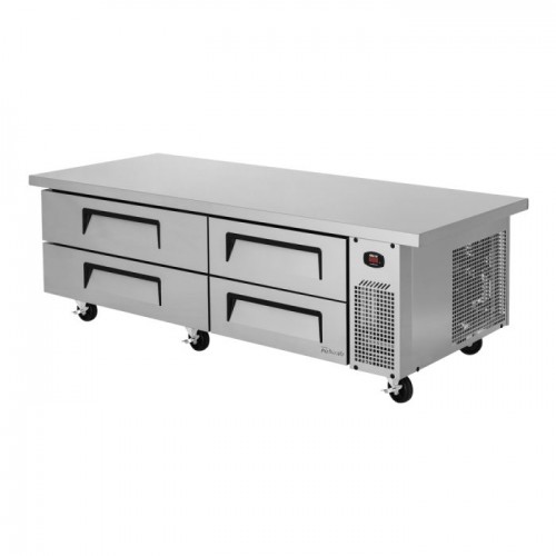 Turbo Air Super Deluxe TCBE-72SDR-E-N Chef Base Refrigerators, Extended Top, 78(w) inch, (4)Drawer(s), 12.66Cu.ft, 1/4hp, 5.6amps, 115v/60/1-ph, ETL Listed