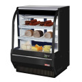 Turbo Air TCDD-36H-B-N Refrigerated Deli Case, Curved Glass, 36-1/2(w) inch, Black Exterior, 12.1Cu.ft, (2)Shelve(s), 1/3hp, 7amps, 115v/60/1-ph, ETL Listed
