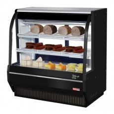 Turbo Air TCDD-48H-B-N Refrigerated Deli Case, Curved Glass, 48-1/2(w) inch, Black Exterior, 16.2Cu.ft, (2)Shelve(s), 1/3hp, 7.0amps, 115v/60/1-ph, ETL Listed