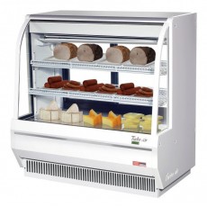 Turbo Air TCDD-48H-W-N Refrigerated Deli Case, Curved Glass, 48-1/2(w) inch, White Exterior, 16.2Cu.ft, (2)Shelve(s), 1/3hp, 7amps, 115v/60/1-ph, ETL Listed