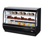 Turbo Air TCDD-72H-B-N Refrigerated Deli Case, Curved Glass, 72-1/2(w) inch, Black Exterior, 24.7Cu.ft, (2)Shelve(s), 3/4hp, 7.8amps, 115v/60/1-ph, ETL Listed