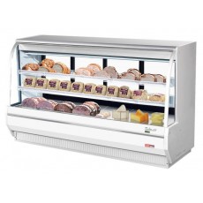 Turbo Air TCDD-96H-W-N Refrigerated Deli Case, Curved Glass, 96-1/2(w) inch, White Exterior, 33.2Cu.ft, (4)Shelve(s), 3/4hp, 7.8amps, 115v/60/1-ph, ETL Listed